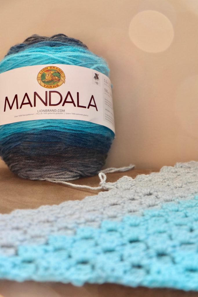 Easy C2C crochet blanket with Lion Brand Mandala. This is great- SUPER easy pattern #crochet #c2c #cornertocornercrochet