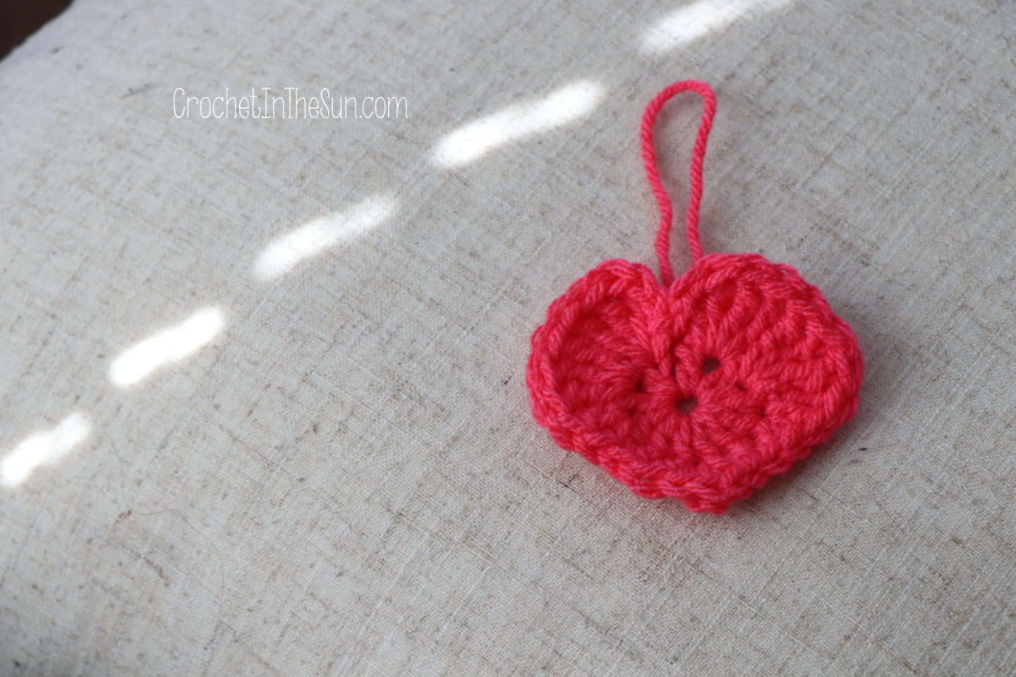 How to crochet a key chain heart.