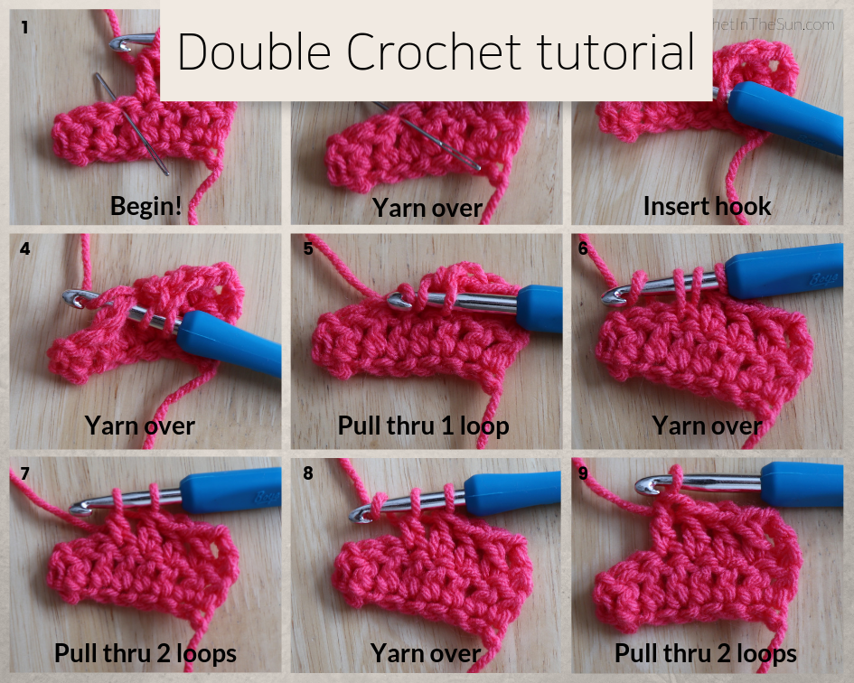 Today we're going to learn the double crochet, which is abbreviated as 'dc'. The double crochet is one of the most commonly used stitches. Its a great stitch for beginners to learn, but it doesn't stop there. Even in super intricate projects, you'll likely find a row of dc's in there.