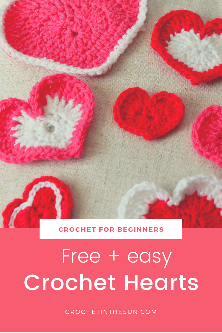 How to crochet hearts. Easy and beginner friendly. Free pattern #crochet #crochetforbeginners #easycrochet #crochetinthesun