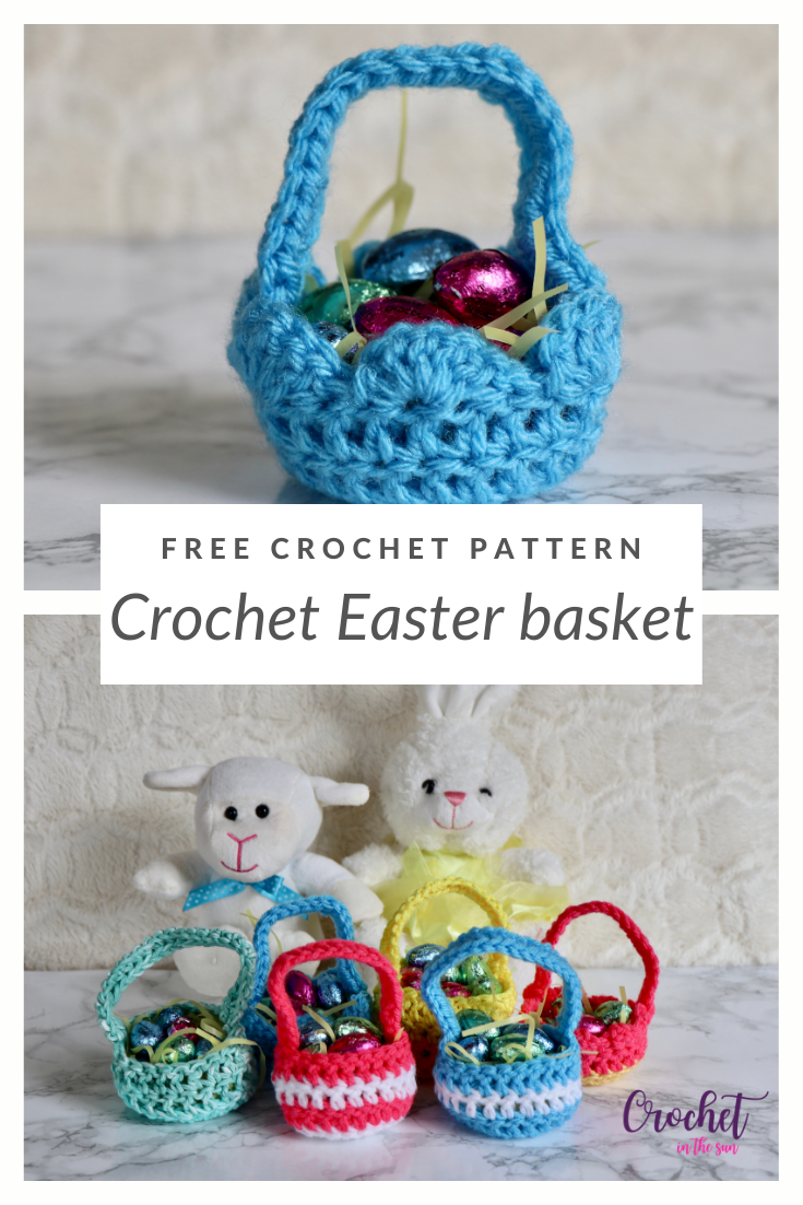 Free and easy 20-minute crochet Easter basket pattern #crochet #howtocrochet