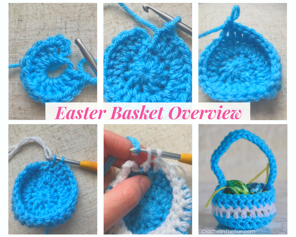 FREE crochet pattern for easter! How to crochet an easter basket. Easy and beginner friendly #crochet #howtocrochet #crocherforbeginners #crochetinthesun #easter