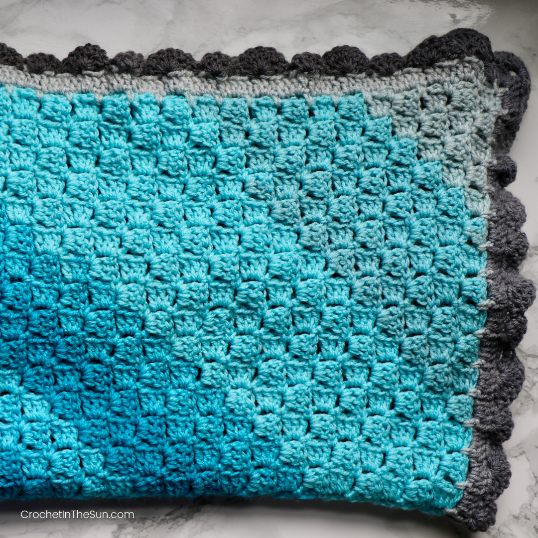 Caron Cakes Cluster V-Stitch Blanket