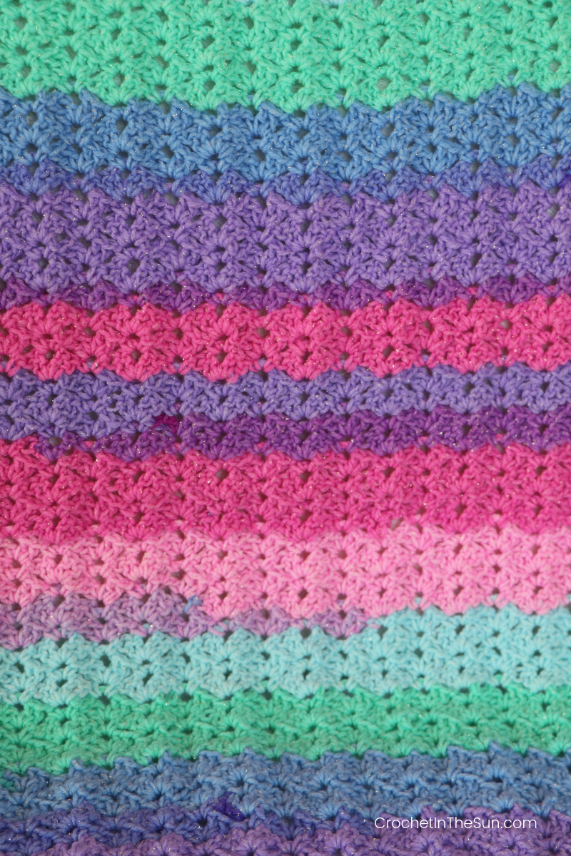 Crochet blanket pattern - free and easy! Colorful blanket!