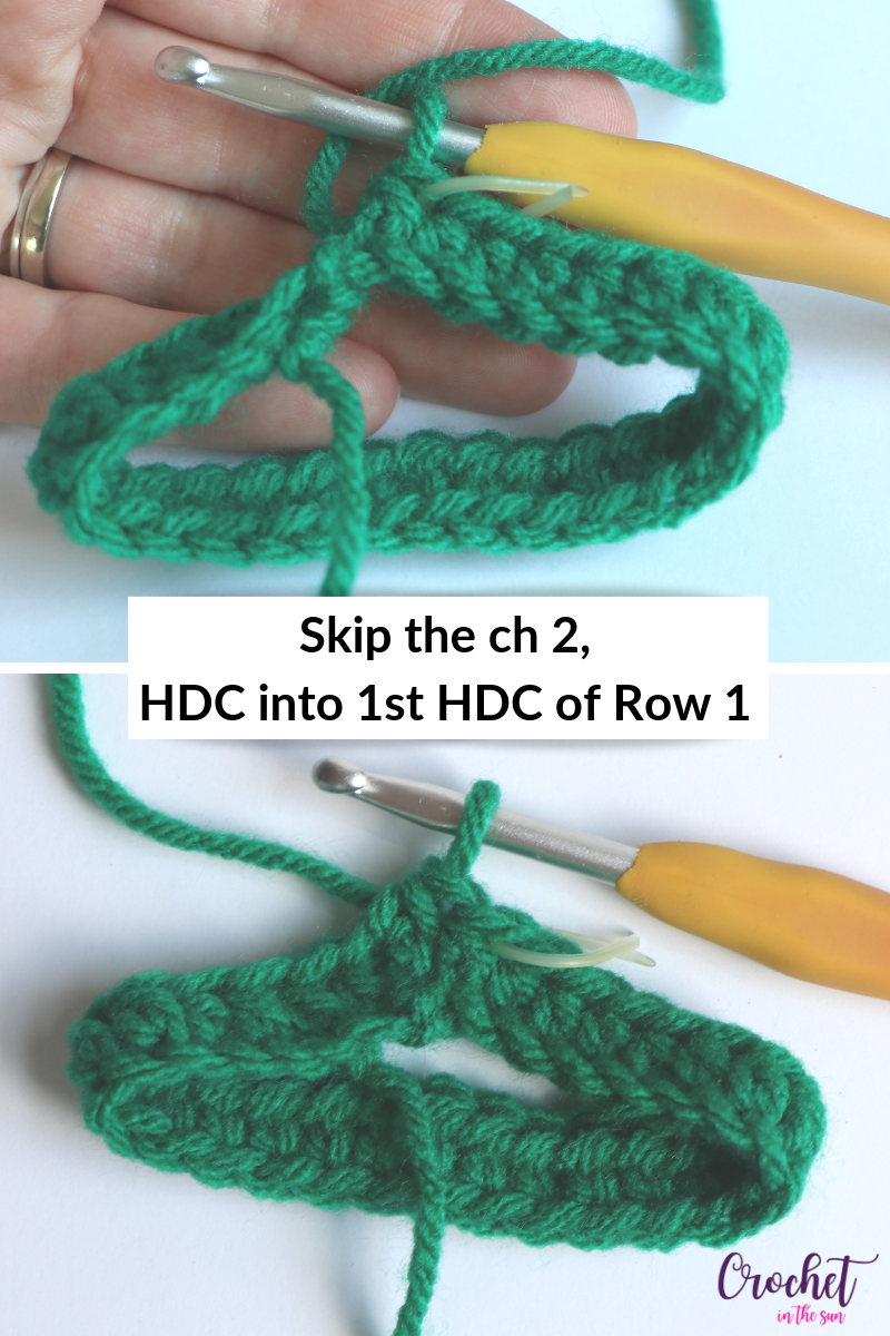 Free crochet pattern -30 minute Cup Cozy thats quick and easy. Row 2: Skip the chain 2 and HDC into first HDC in row 1. See the blog for full directions #crochet #crochettutorial #crochetinthesun #crochetforbeginners