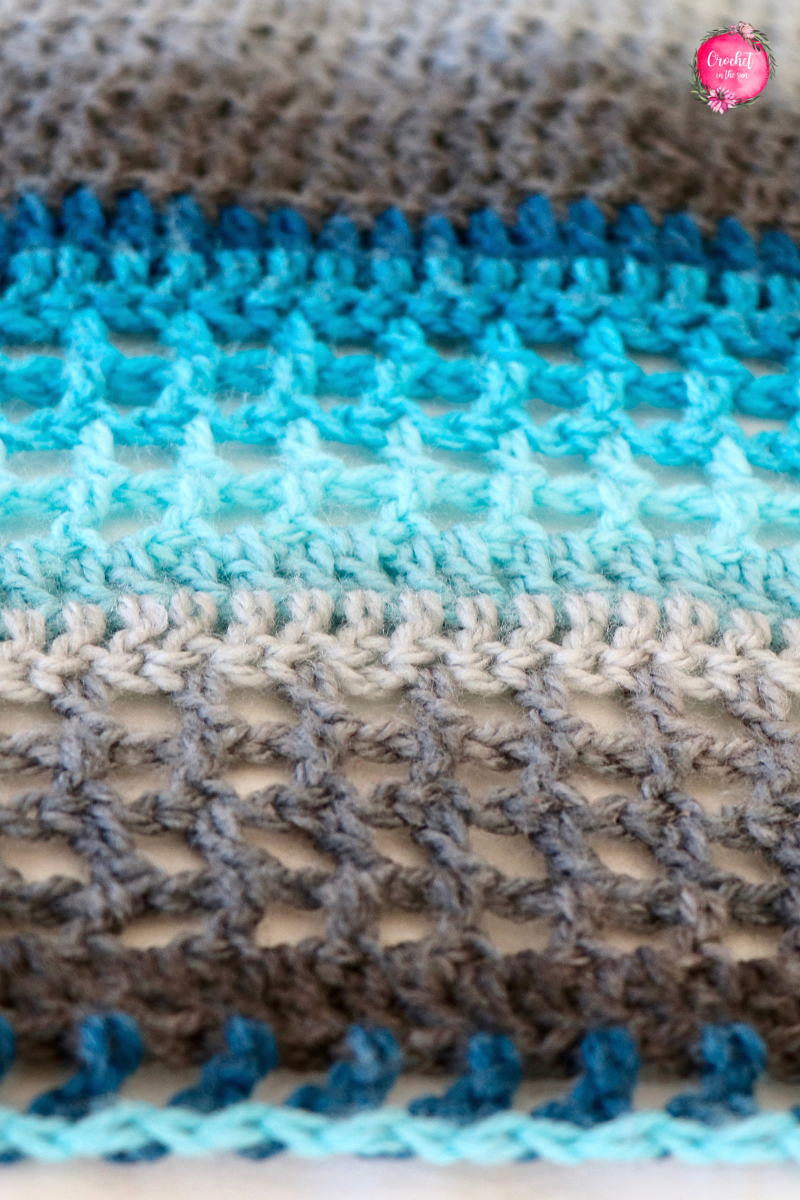 Lion Brand Mandala Whitby blanket - Double crochet blanket - crochet blanket for beginners. Free pattern. #selfstripingyarn