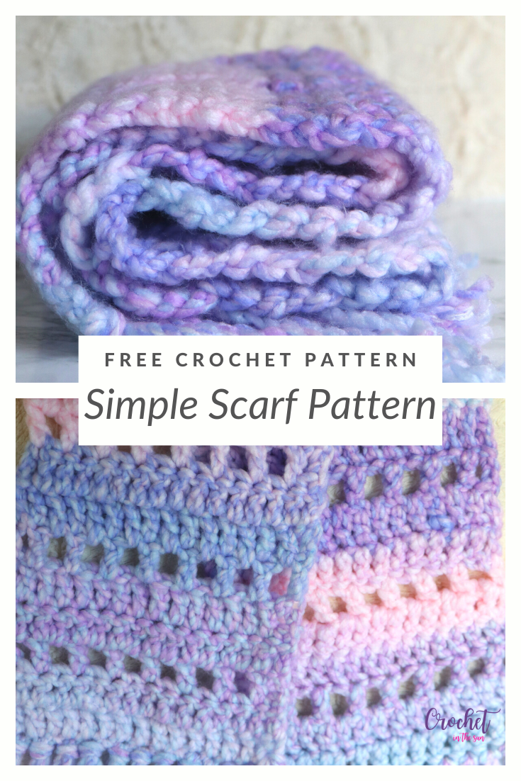 Free winter crochet pattern! Looking for a winter crochet project? This crochet scarf pattern is easy and beginner friendly, as it only uses the dc stitch! Great for chunky yarn and self striping yarn. #crochet #crochetscarf #wintercrochet