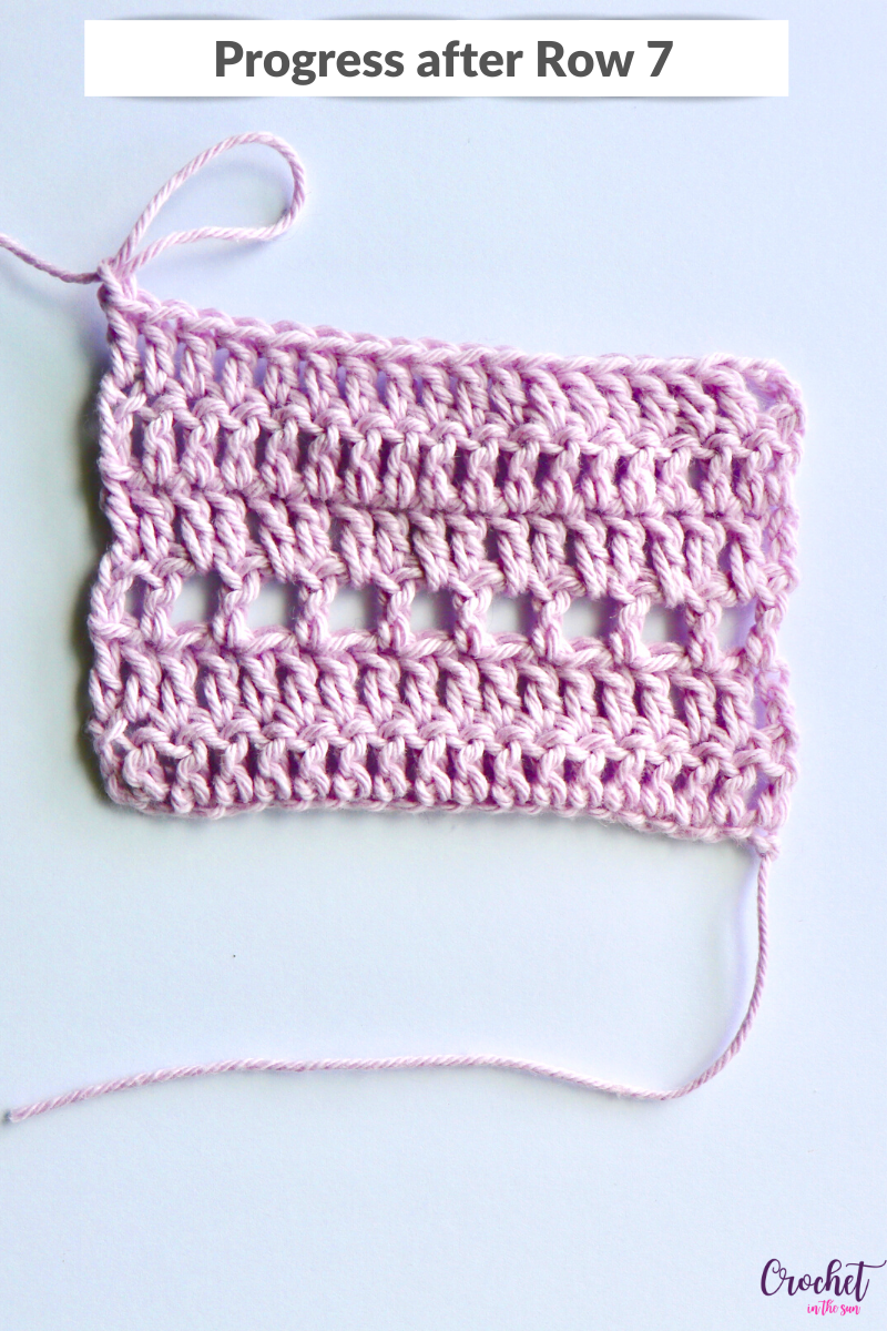 Here is a progress shot of the free crochet coaster pattern after row 7 has been completed.