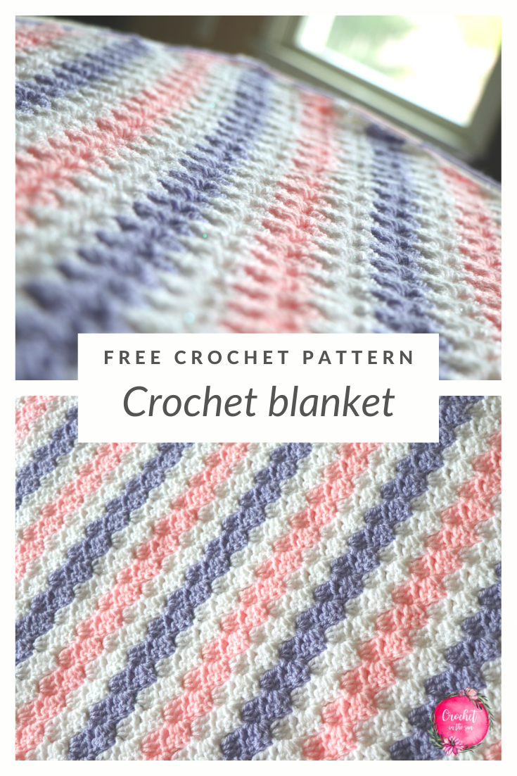 Corner to corner striped blanket for spring. Free crochet pattern ...