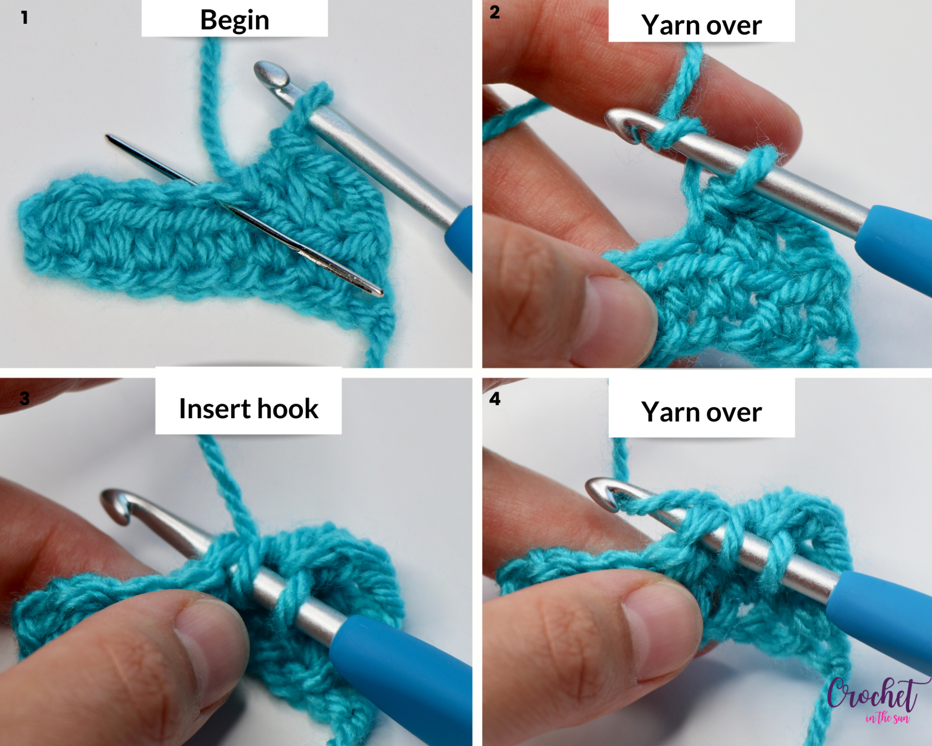 How to crochet - Part 1: step by step photo tutorial for the half double crochet stitch (hdc). Beginner friendly tutorial. Part of the Ultimate Beginner's Guide to crochet #howtocrochet #crochetforbeginners