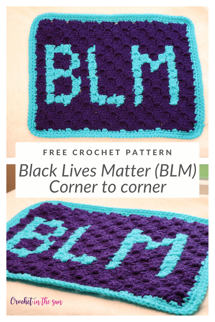 Black Lives Matter corner to corner crochet pattern. This BLM c2c pattern includes a step by step photo tutorial, so the pattern is beginner friendly and easy to follow. Show your support of the BLM movement and proudly display one of these in your window (or wherever you choose!)