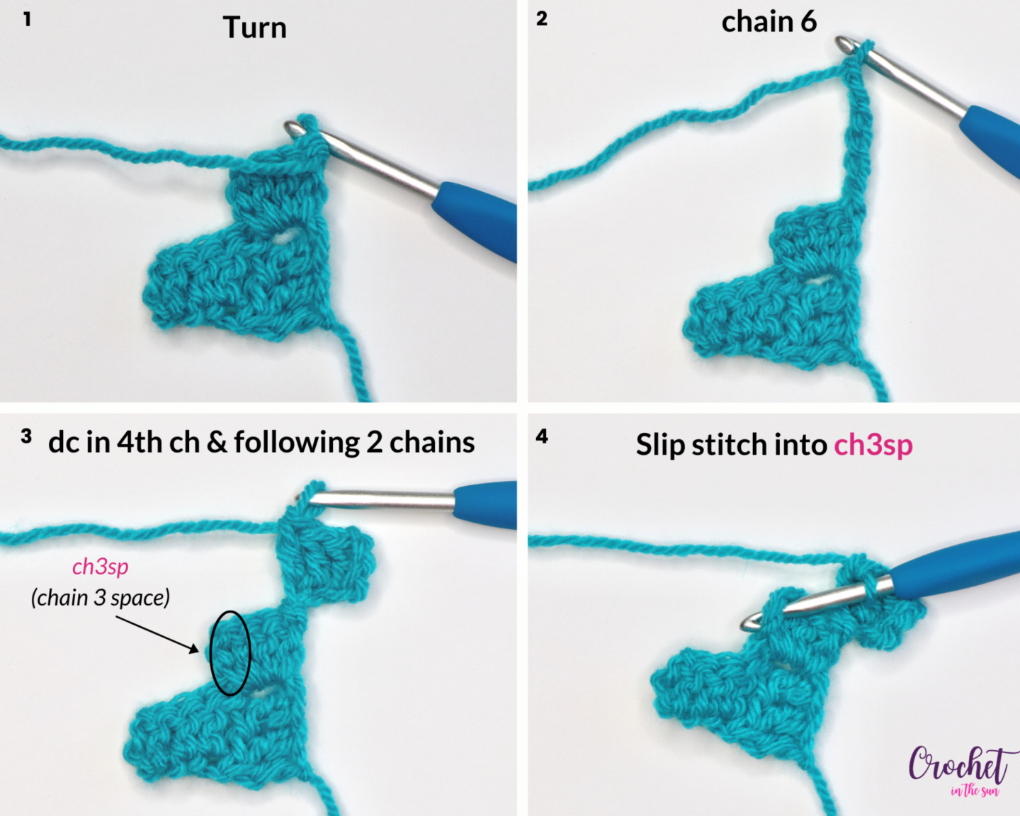 Learn how to corner to corner crochet (photo 4 of 5). This provides a clear, step-by-step photo tutorial for the c2c stitch (corner to corner stitch). This stitch is easy to learn and is beginner friendly. Learn how to crochet! There are so many c2c project ideas you will be able to complete!