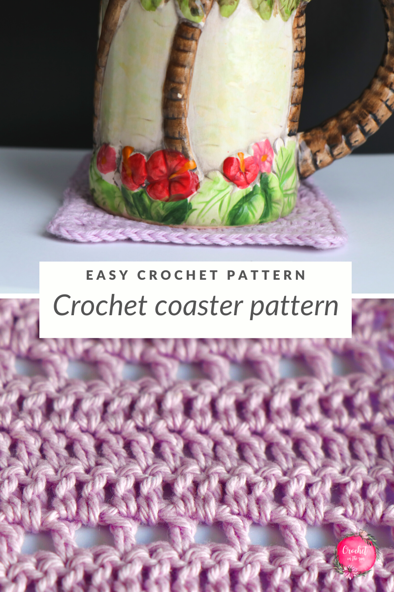 Free 30 minute crochet coaster pattern. Photo tutorial for beginners