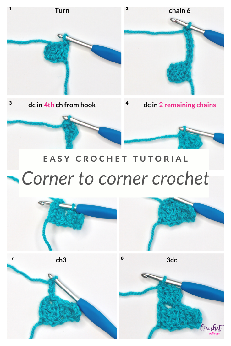 Learn how to corner to corner crochet. This provides a clear, step-by-step photo tutorial for the c2c stitch (corner to corner stitch). This stitch is easy to learn and is beginner friendly. Learn how to crochet! There are so many c2c project ideas you will be able to complete!