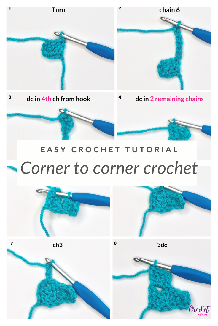 How to corner to corner crochet. Step-by-step photo tutorial.