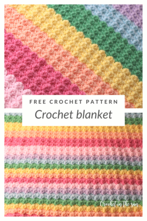 Rainbow crochet blanket pattern that is free, easy, and beginner friendly