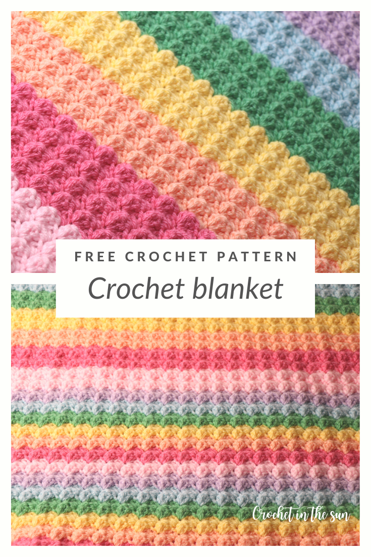FREE Rainbow crochet blanket pattern that is easy, quick to work up, and beginner friendly. This includes a photo tutorial. Make your own crocheted rainbow blanket!!