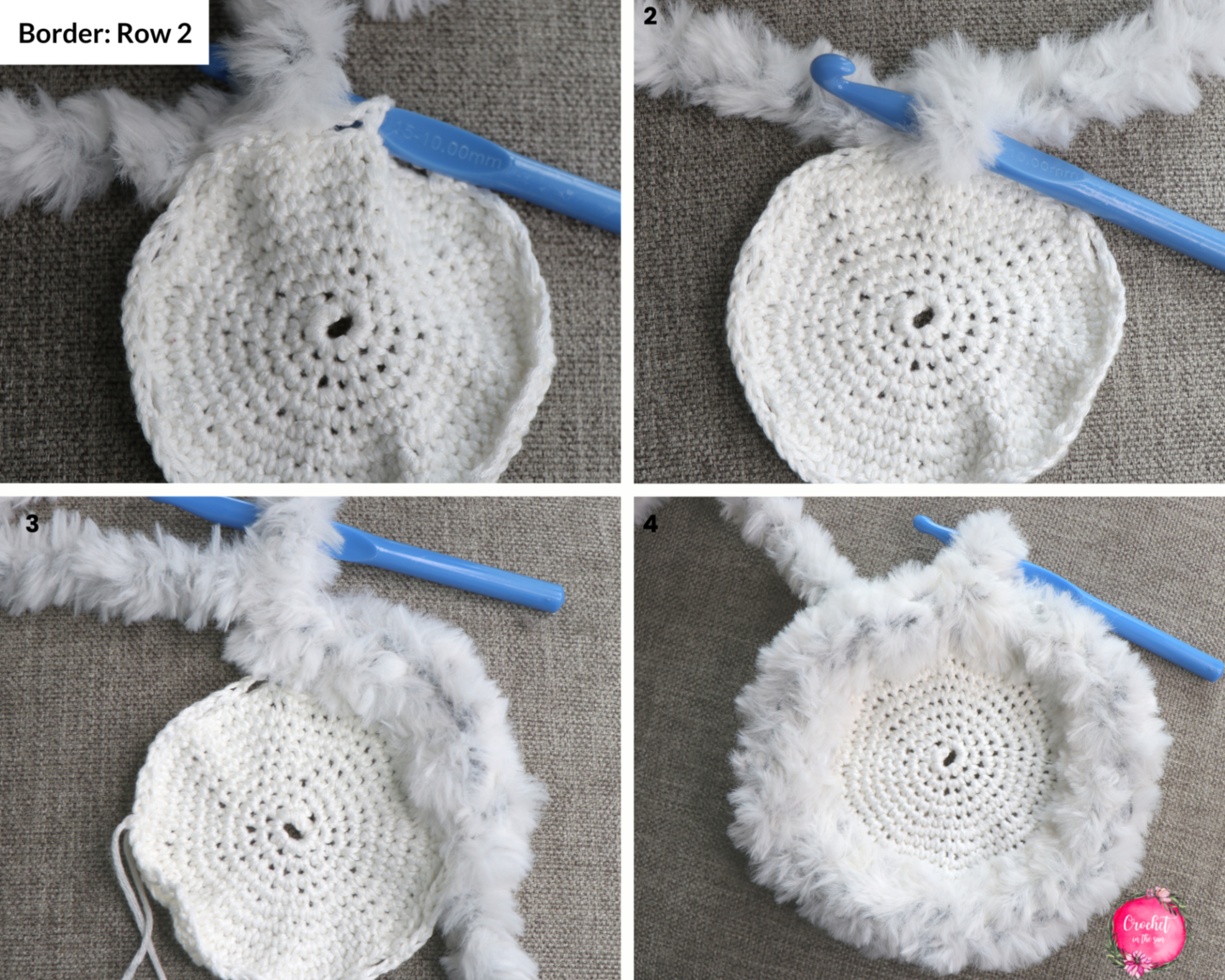 Lion Brand Go for Faux crochet coaster pattern!Photo tutorial for an easy crochet coaster pattern that is quick, beginner friendly, and beautiful. This shows the making of the border.