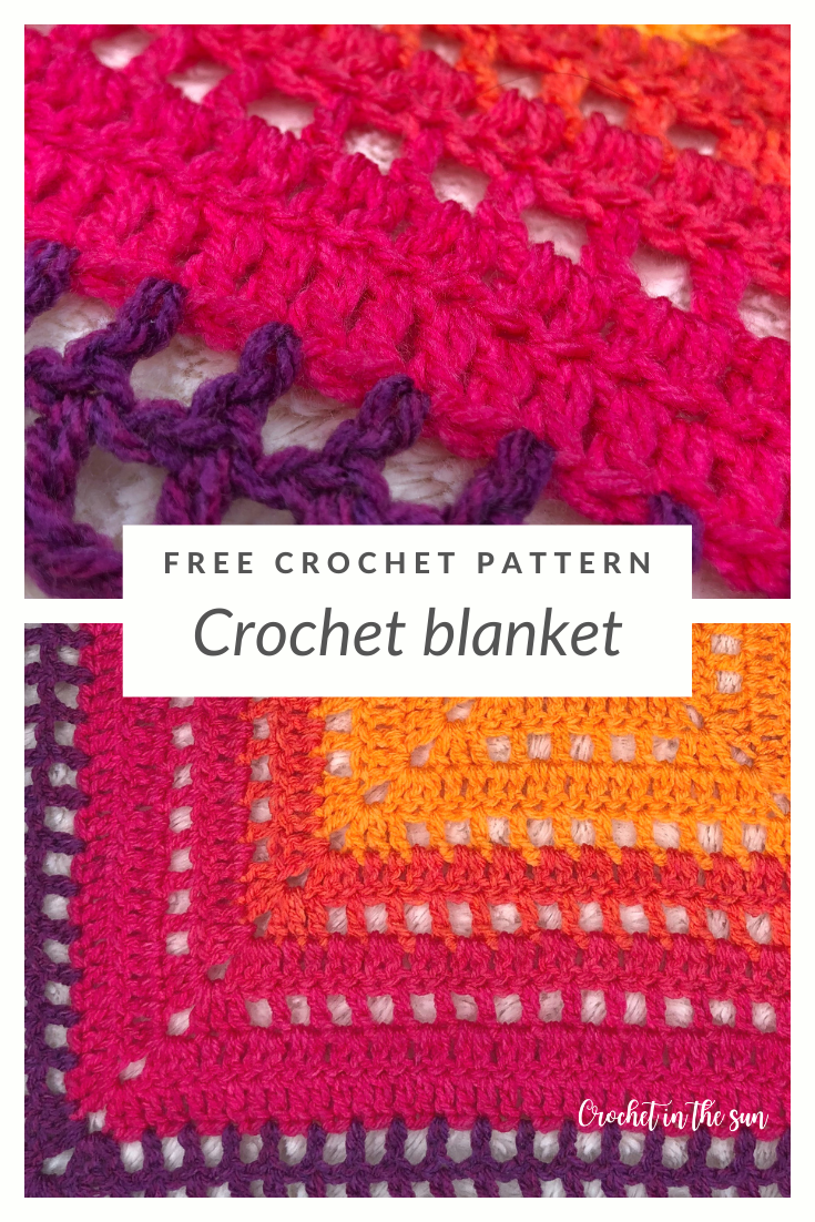 Crochet blanket pattern - free pattern! Colorful, beginner