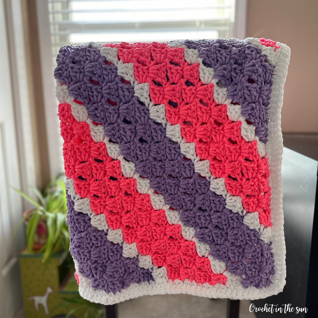 Corner to Corner blanket pattern - Sugar Plum snuggles. Free crochet pattern. Beginner friendly. Photo tutorial.