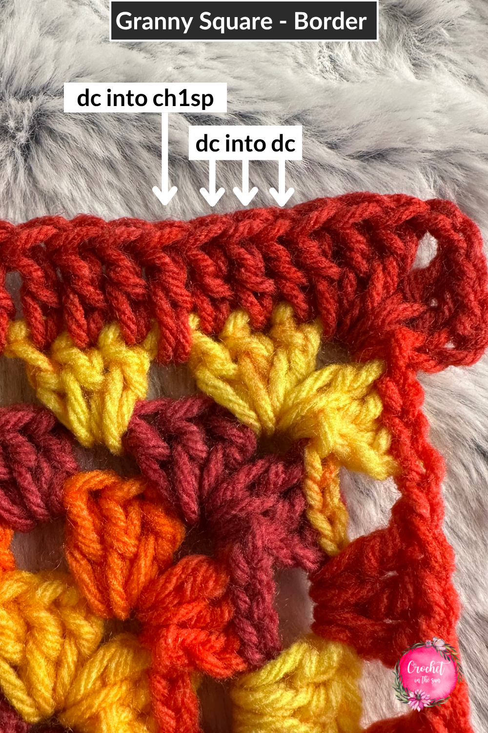 Granny square border tutorial. Free and easy crochet granny square blanket pattern. Perfect for beginners!