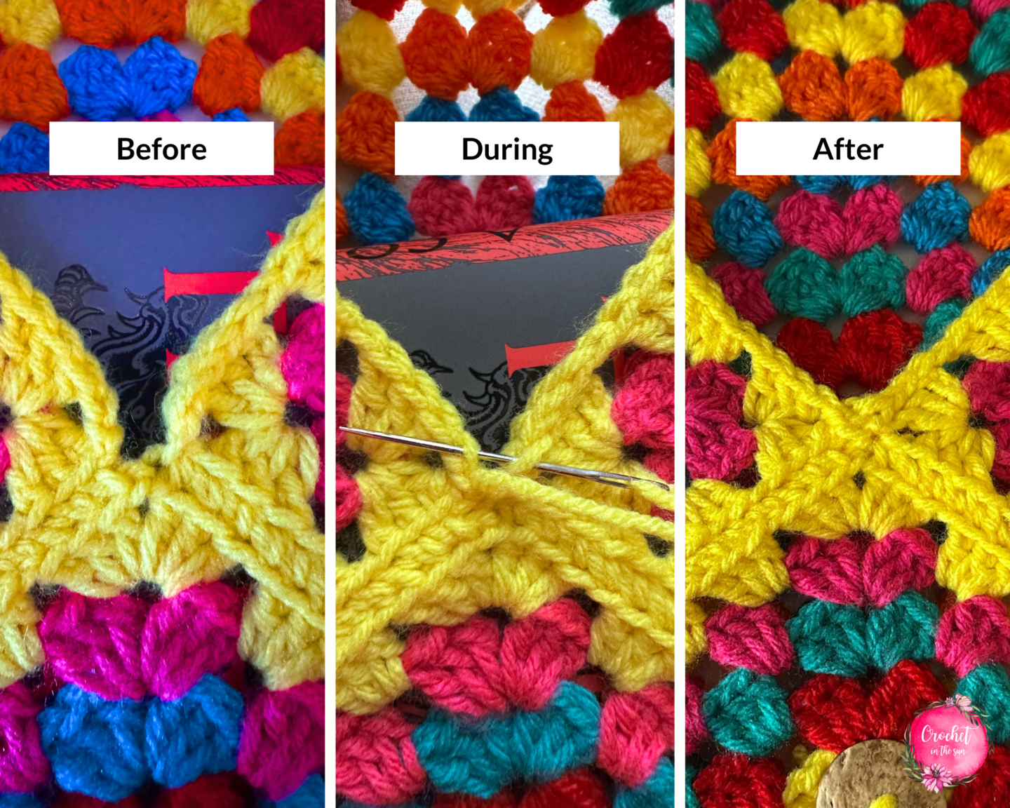 Once you've sewn together the 3 side, neaten up the middle of the book sleeve so the sides come together all the way, in the middle.