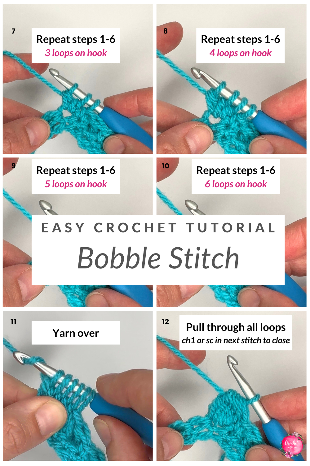 Learn the Crochet Bobble Stitch with this Photo Tutorial and written tutorial. This beginner friendly tutorial shows you everything you need to know to learn this great stitch! Lets go!