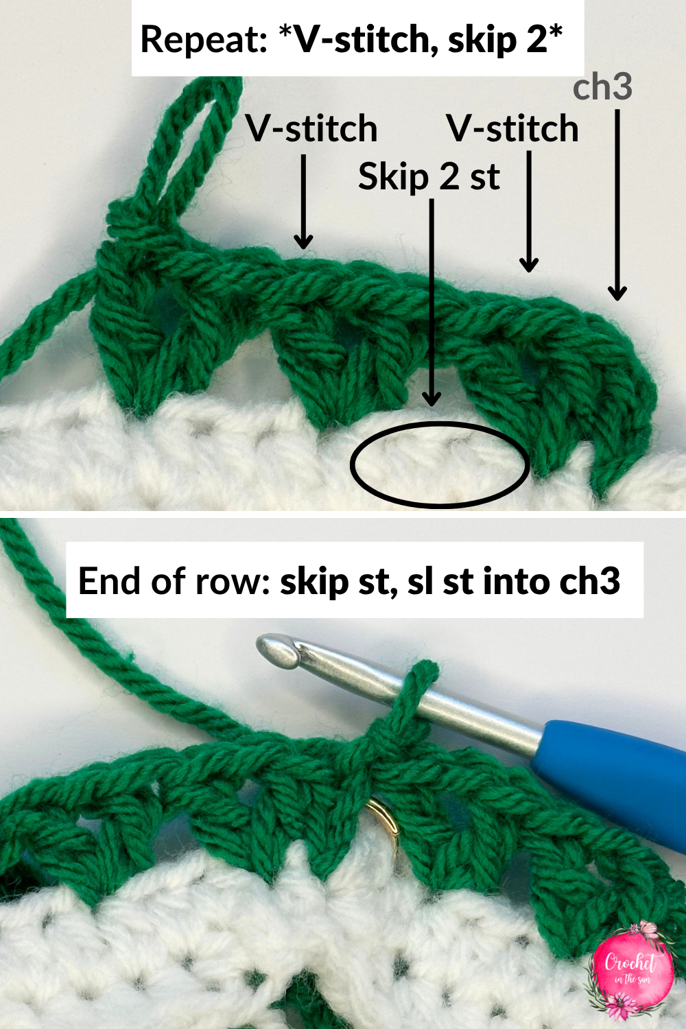 Row 3 of the beginner friendly Tulip Cup Cozy. This pattern is free, beginner friendly, and can be completed in 30 minutes #learntocrochet