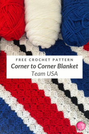 Free C2C crochet blanket pattern for the Team USA at the World Cup! This includes a photo tutorial and written pattern along with a color chart and color table. Pattern is very beginner friendly and easy to follow.