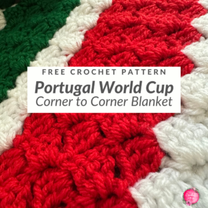 Portugal flag colorway diagonal stripe crochet design — C2C graphgan pattern inspiration for World Cup blankets